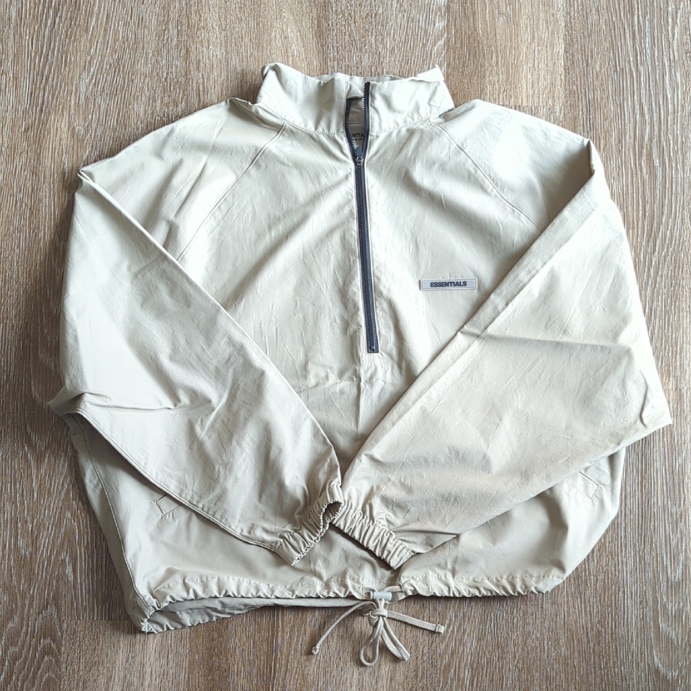 Fear of God Essentials Nylon Track Half Zip (OVERSIZED) - men's small - Moss